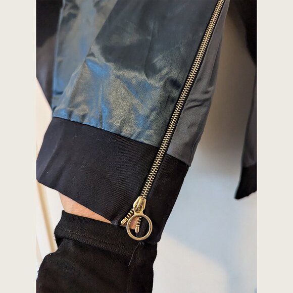 PAUL SMITH - Satin zipped crewneck sweater - Sz S - Picture 5 of 8